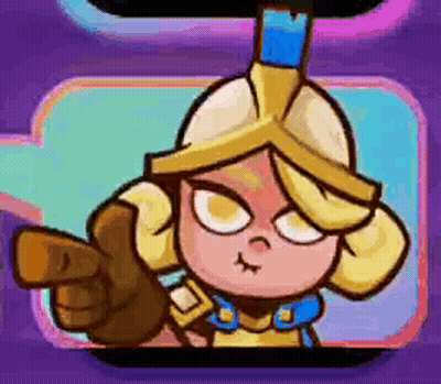 A Cartoon Character Is Pointing At Something With A Sword . GIF