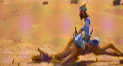 A Cartoon Character Is Riding On The Back Of A Camel . GIF
