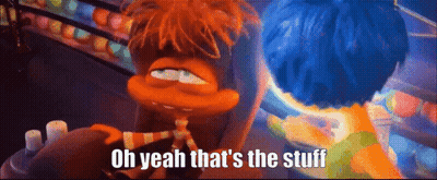 A Cartoon Character Is Saying " Oh Yeah That 'S The Stuff " GIF