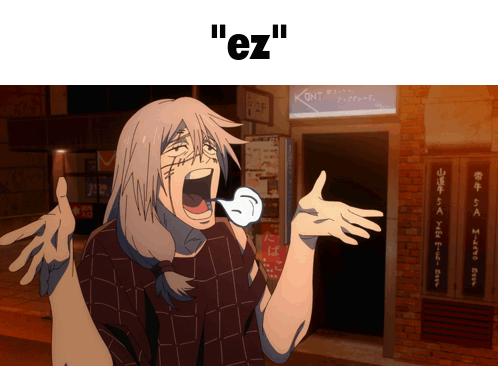 A Cartoon Character Is Screaming In Front Of A Sign That Says ' Ez ' On It GIF