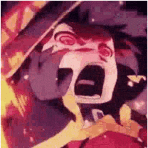 A Cartoon Character Is Screaming With His Mouth Open In A Rage . GIF