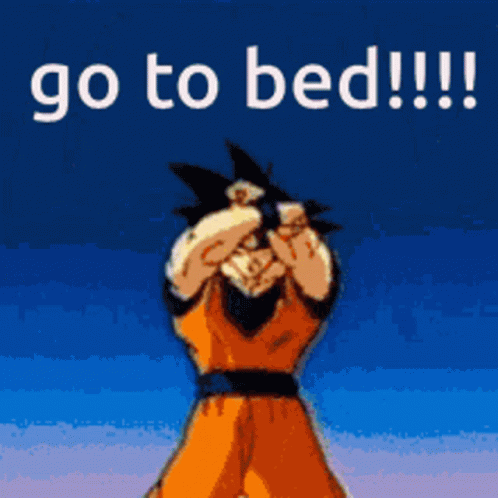 A Cartoon Character Is Screaming With The Words Go To Bed Written Above Him GIF