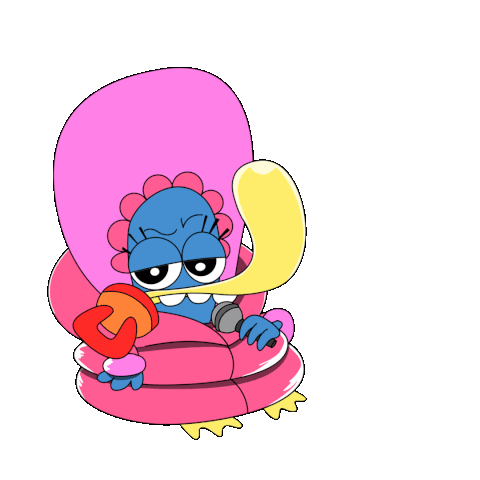 A Cartoon Character Is Singing Into A Microphone While Wearing A Robe GIF