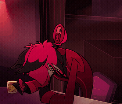 A Cartoon Character Is Sitting At A Table With A Cup Of Lemonade GIF