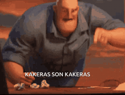 A Cartoon Character Is Sitting At A Table With The Words Kakeras Son Kakeras Written On The Bottom GIF