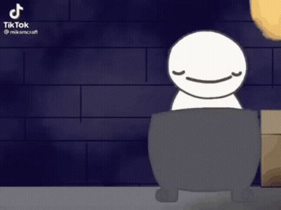 A Cartoon Character Is Sitting In A Black Cauldron . GIF