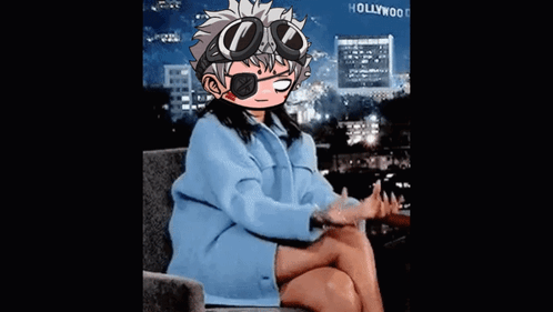 A Cartoon Character Is Sitting In A Chair Wearing Goggles And A Bandage On His Eye . GIF