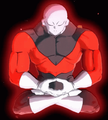 A Cartoon Character Is Sitting In A Lotus Position With His Hands Folded GIF
