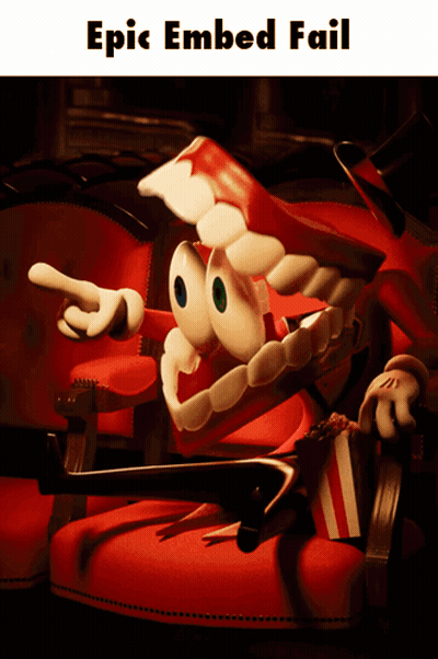 A Cartoon Character Is Sitting In A Red Chair With The Words Epic Embed Fail Above It GIF