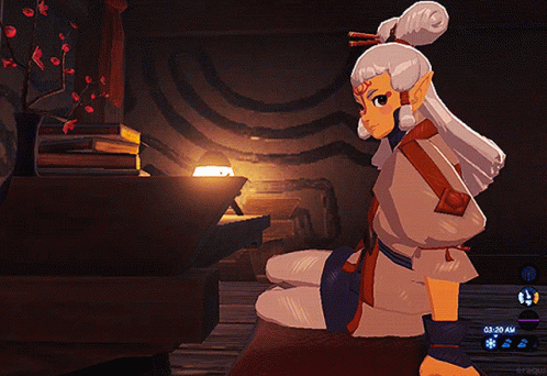 A Cartoon Character Is Sitting In Front Of A Piano With The Time Displayed As 10:20 Am GIF