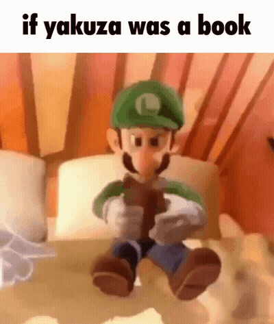A Cartoon Character Is Sitting On A Bed With A Book In His Hands . GIF