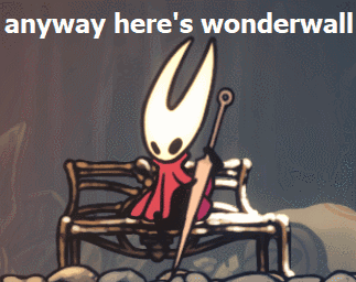 A Cartoon Character Is Sitting On A Bench With The Words Anyway Here 'S Wonderwall GIF