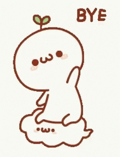 A Cartoon Character Is Sitting On A Cloud With A Plant Growing Out Of It . GIF