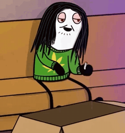 A Cartoon Character Is Sitting On A Couch With A Cigarette In His Hand . GIF