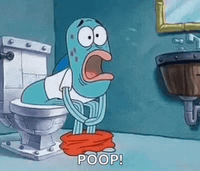 A Cartoon Character Is Sitting On A Toilet With His Pants Down And Screaming . GIF