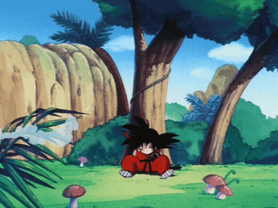A Cartoon Character Is Sitting Under A Tree In A Field GIF