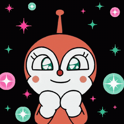 A Cartoon Character Is Smiling And Holding A Green And Pink Sphere GIF