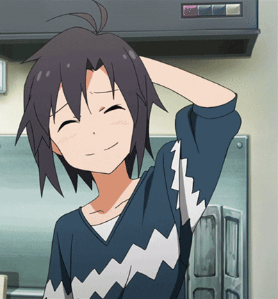 A Cartoon Character Is Smiling And Holding His Head GIF