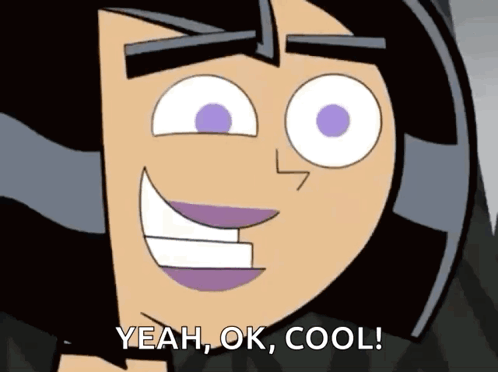 A Cartoon Character Is Smiling And Saying Yeah , Ok , Cool . GIF
