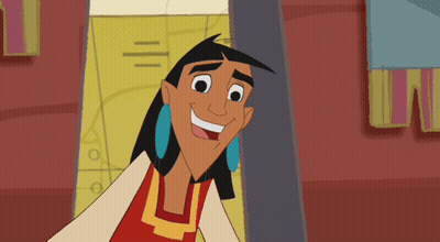 A Cartoon Character Is Smiling And Wearing Earrings And A Red Shirt GIF
