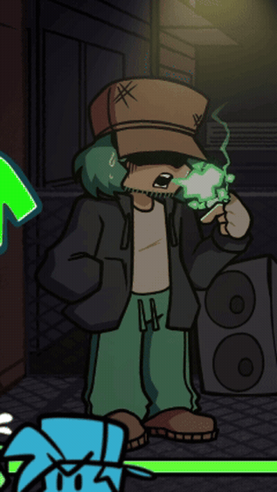 A Cartoon Character Is Smoking A Cigarette And Has A X On His Hat GIF
