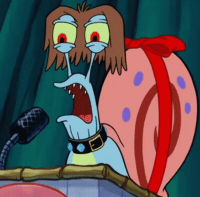 A Cartoon Character Is Speaking Into A Microphone While Wearing A Collar GIF