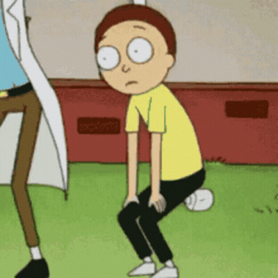 A Cartoon Character Is Squatting Down On The Ground GIF
