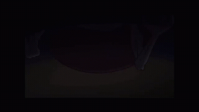A Cartoon Character Is Standing In A Dark Room Holding A Broom . GIF