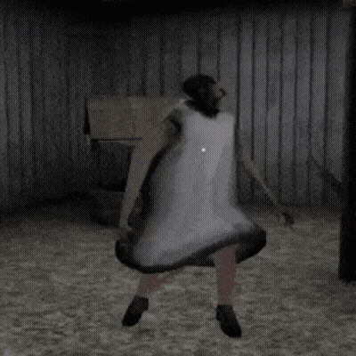 A Cartoon Character Is Standing In A Dark Room Wearing A White Cape GIF