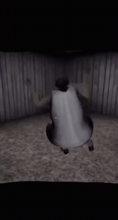 A Cartoon Character Is Standing In A Dark Room With His Arms Outstretched GIF