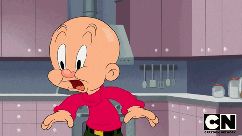 A Cartoon Character Is Standing In A Kitchen With A Cn Logo In The Corner GIF