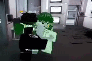 A Cartoon Character Is Standing In A Room With A Lot Of Televisions On The Wall . GIF