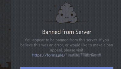 A Cartoon Character Is Standing In Front Of A Banner That Says " Banned From Server " GIF
