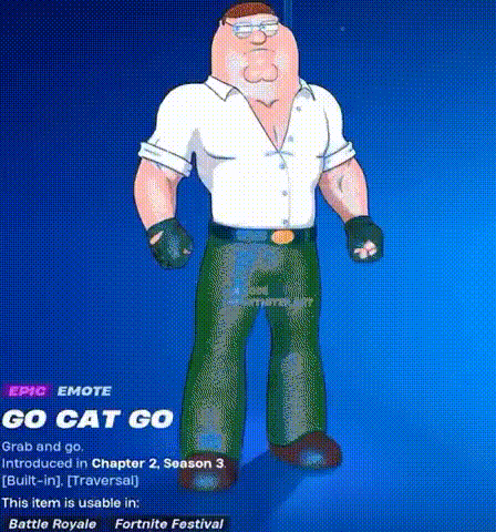 A Cartoon Character Is Standing In Front Of A Blue Background . He Is Wearing A White Shirt And Green Pants . GIF