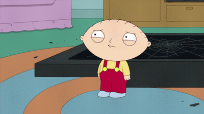 A Cartoon Character Is Standing In Front Of A Broken Spider Web GIF