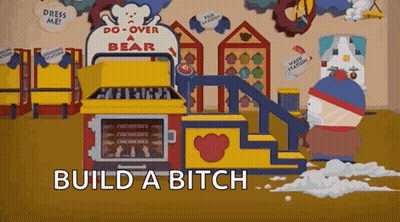 A Cartoon Character Is Standing In Front Of A Building That Says Do Over A Bear . GIF
