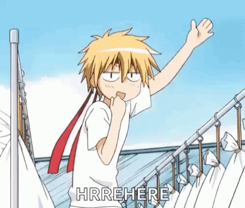 A Cartoon Character Is Standing In Front Of A Clothes Line With His Hand In The Air . GIF