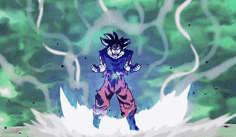 A Cartoon Character Is Standing In Front Of A Green And White Background GIF