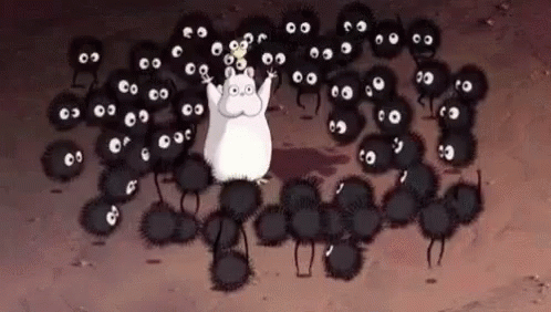 Cartoon Standing In Front Of Large Group Of Bugs GIF