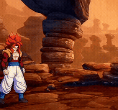 A Cartoon Character Is Standing In Front Of A Large Rock GIF