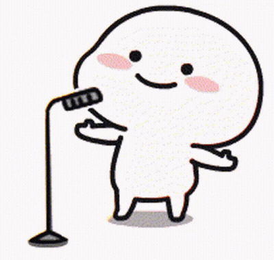 A Cartoon Character Is Standing In Front Of A Microphone . GIF