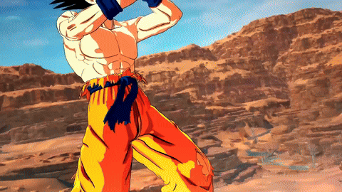 A Cartoon Character Is Standing In Front Of A Mountain Range GIF