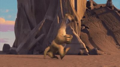 A Cartoon Character Is Standing In Front Of A Mountain With The Letters Hd On The Bottom GIF