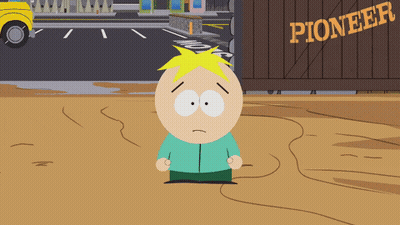 A Cartoon Character Is Standing In Front Of A Pioneer Sign GIF