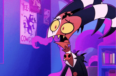 A Cartoon Character Is Standing In Front Of A Poster That Says Cowgirl GIF