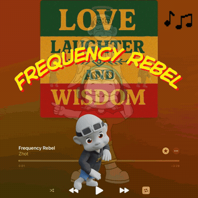 A Cartoon Character Is Standing In Front Of A Poster That Says Love Laughter And Wisdom GIF