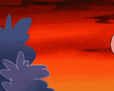 A Cartoon Character Is Standing In Front Of A Red And Orange Background GIF