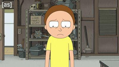 A Cartoon Character Is Standing In Front Of A Shelf With A Sign That Says Time Travel Stuff GIF