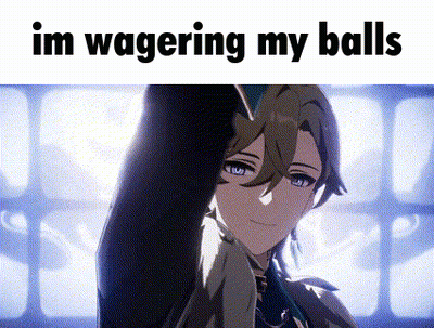 A Cartoon Character Is Standing In Front Of A Sign That Says `` Im Wagering My Balls '' And Is Smiling . GIF