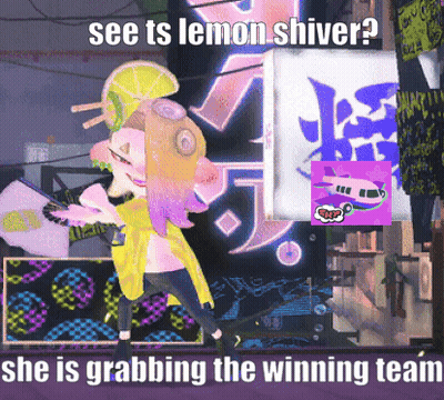 A Cartoon Character Is Standing In Front Of A Sign That Says " See Ts Lemon Shiver " GIF